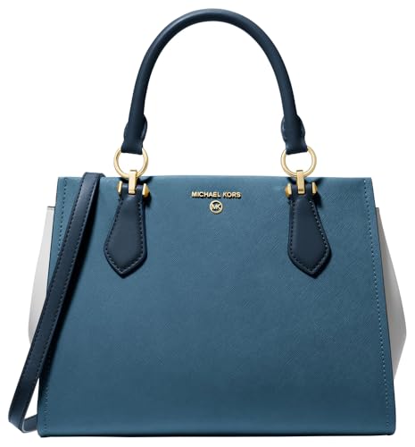 Michael Kors Damen Marilyn Medium Satchel Umhängetasche, Dark Chambray Multi von Michael Kors