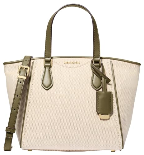 Michael Kors Damen Small Convertible Crossbody Bag Taryn Kleine wandelbare Umhängetasche, Vanilla/Safari Green von Michael Kors