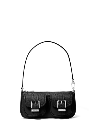 Michael Kors Damen Zoe Small Convertible Pouchette Handtasche, Silberfarbene Metallteile/Schwarz von Michael Kors