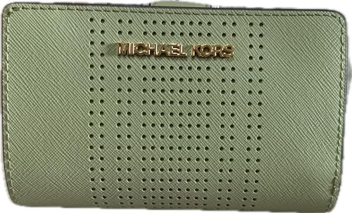 Michael Kors Damengeldbörse Geldbörse mit Reißverschluss Kartenhalter, Light Sage, Portafogli 14cm x 9cm x 4cm, Casual von Michael Kors