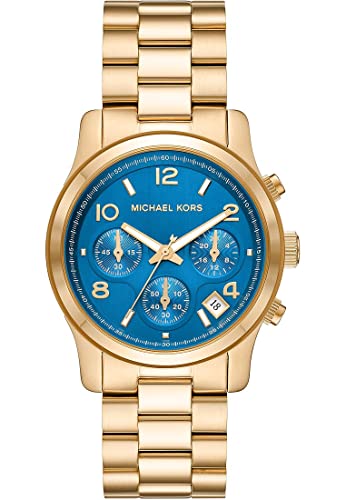 Michael Kors Damenuhr Chronograph Runway Edelstahl goldfarben, MK7353 von Michael Kors