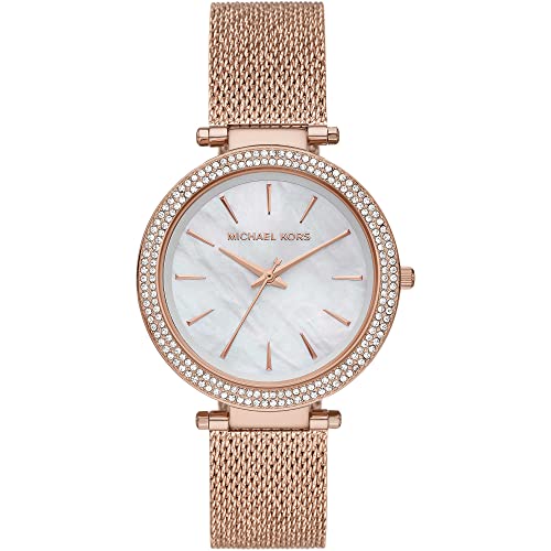 Michael Kors Damenuhr Darci, Dreizeigeruhrwerk, 39mm Rose Gold Edelstahlgehäuse mit Edelstahlarmband, MK4519 von Michael Kors