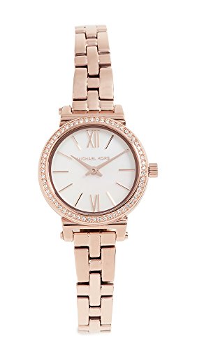 Michael Kors Damen Quartz Armbanduhr, 26.00mm Gehäusegröße mit Perlmutt analog Zifferblatt und rosa Metallarmband Armband MK3834 Michael Kors Damen Quartz Armbanduhr, 26.00mm Gehäusegröße mit Perlmutt analog Zifferblatt und rosa Metallarmband Armband MK3834 von Michael Kors
