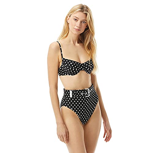 Michael Kors Dot High-Waist Bikini Bottoms Black SM von Michael Kors