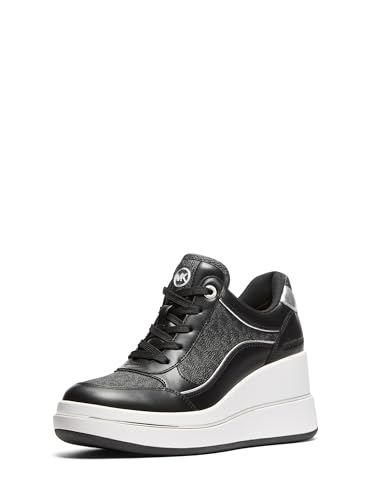 Michael Kors Emmy Wedge Sneaker für Damen, Schwarz/Signatur, 36 EU von Michael Kors
