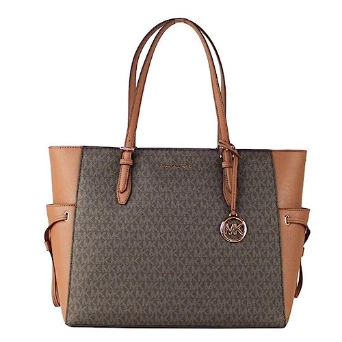 Michael Kors Gilly Large Jet Set Travel Drawstring Tote Brown MK Signature von Michael Kors