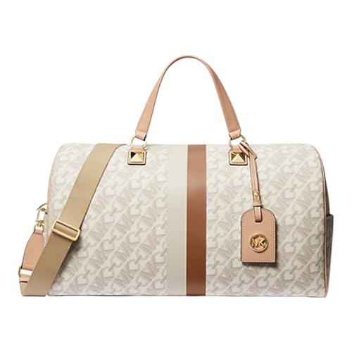 Michael Kors Grayson Extra Large Weekender Vanilla – Reisetasche Damen, PVC & Leder, Logo, Golddetails, 52x29x24 cm - Modell 30FGGYU4B Handtasche von Michael Kors