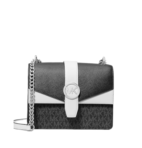 Michael Kors Greenwich Small Signature Leder Crossbody Bag Black Combo, Schwarze Kombi., Small von Michael Kors