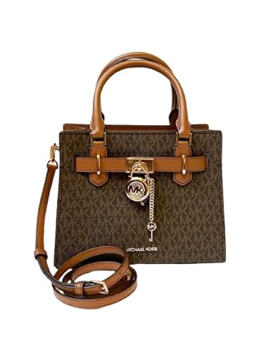 Michael Kors Hamilton Schultertasche, klein, Braunes PVC von Michael Kors