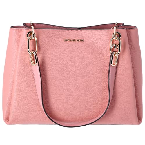 Michael Kors Handtasche für Damen, Trisha Large Pebbled Leather Shoulder Bag, Rosa (Tea Rose) von Michael Kors