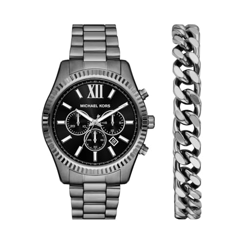 MICHAEL KORS Herren Analog Quarz Uhr mit Edelstahl Armband MK9217SET von Michael Kors