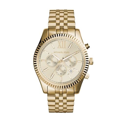 Michael Kors Lexington Chronograph Quarzuhr mit Gold Ton Edelstahlarmband für Herren MK8281 von Michael Kors