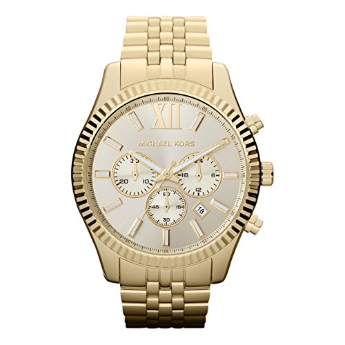 Michael Kors Lexington Chronograph Quarzuhr mit Gold Ton Edelstahlarmband für Herren MK8281 von Michael Kors