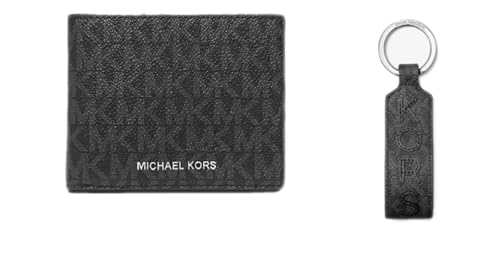 Michael Kors Herren Logo Schlüsselanhänger und Billfold 2 in 1 Geldbörse Geschenkbox Set (schwarz) von Michael Kors