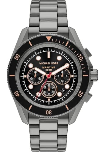 Michael Kors Herren-Uhren Analog Quarz One Size, Grau 32029934 von Michael Kors