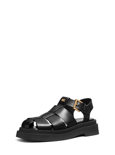 Michael Kors Indy Fisherman Damen-Sandalen, Schwarz, 40 EU von Michael Kors