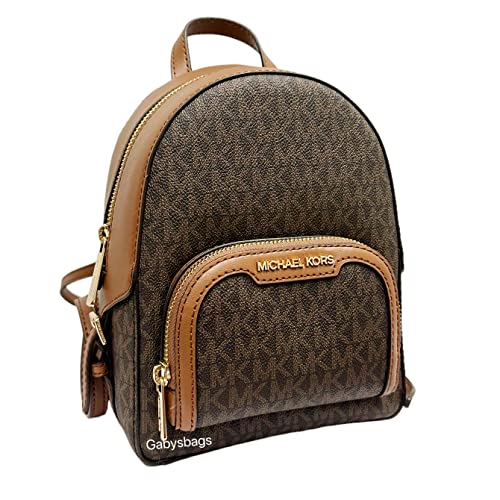 Michael Kors Jaycee XS Mini Convertible Backpack MK Signature Crossbody, Braun, Mini, Umwandelbarer Rucksack, Einheitsgröße von Michael Kors