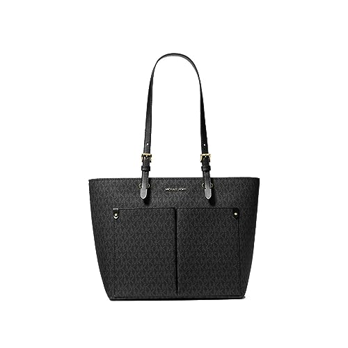 Michael Kors Jet Sest Travel Medium Double Pocket Tote Non-Leather Vegan (Black), Black Sig, Medium von Michael Kors