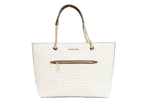 Michael Kors Jet Set Item Medium Front Pocket Chain Tote Bag Purse, Vanille von Michael Kors