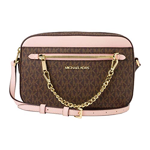 Michael Kors Jet Set Chain East West Large Crossbody Brown MK Powder Blush Pink Multi von Michael Kors