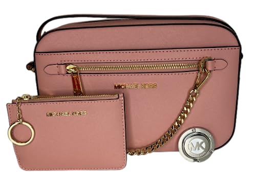 Michael Kors Jet Set Große Kette Crossbody Tasche gebündelt mit SM TZ Coinpouch Geldbörse Haken, Primrose von Michael Kors