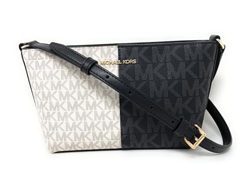 Michael Kors Jet Set Kleine Umhängetasche mit zweifarbigem Logo, Schwarz Multi, Small von Michael Kors