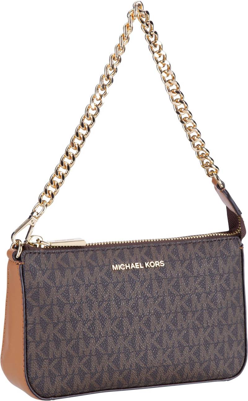 Michael Kors Jet Set Medium Chain Pouchette Lux MK Signature  in Braun (1.1 Liter), Handtasche von Michael Kors