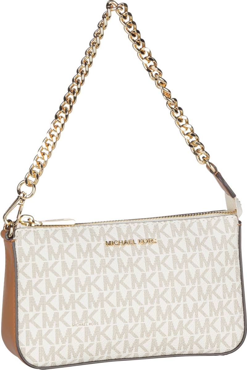 Michael Kors Jet Set Medium Chain Pouchette Lux MK Signature  in Weiß (1.1 Liter), Handtasche von Michael Kors