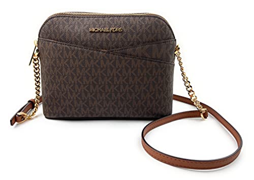 Michael Kors Jet Set Medium Crossbody Leather Handbag (BROWN) von Michael Kors