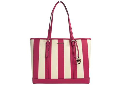 Michael Kors Jet Set Saffiano Große Leder-Tragetasche (Electric Pink Multi), Mehrfarbig/Meereswellen (Ocean Tides), Large von Michael Kors