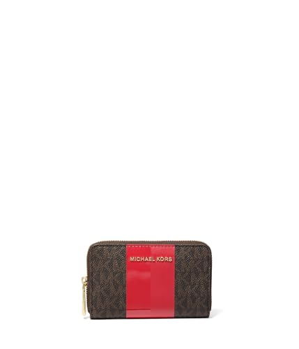 Michael Kors Jet Set Small Zip Around Card Case Crimson One Size, Purpur, Einheitsgröße, Jet Set Kleines Kartenetui mit Reißverschluss von Michael Kors