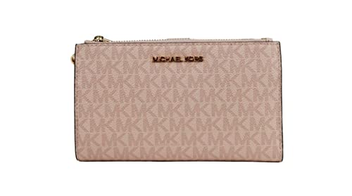 Michael Kors Jet Set Travel Double Zip Wristlet - Signature PVC (Dark Powder Blush) von Michael Kors