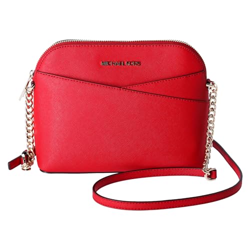 Michael Kors Jet Set Travel Medium Dome Crossbody Bag Saffiano-Leder (Bright Red), Rot/Ausflug, einfarbig (Getaway Solids) von Michael Kors