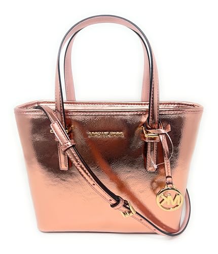 Michael Kors Jet Set Travel Small Carryall Convertible Top Zip Tote Saffiano Leder Crossbody Bag Geldbörse Handtasche (PrimRose), Primerose von Michael Kors