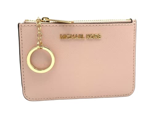 Michael Kors Jet Set Reise-Münztasche mit Reißverschluss, klein, mit Ausweishalter, Saffiano-Leder, mehrere Farben, Powder Blush, S, Schlanke Brieftasche von Michael Kors