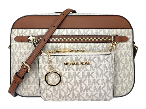 Michael Kors Jet Set Umhängetasche mit großem Logo und passendem Münzfach mit Logo, Vanille Michael Kors Jet Set Umhängetasche mit großem Logo und passendem Münzfach mit Logo, Vanille von Michael Kors