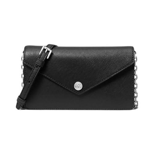 Michael Kors KLEINE SAFFIANO LEDER UMSCHALTTASCHE, Schwarz Silber Hw von Michael Kors