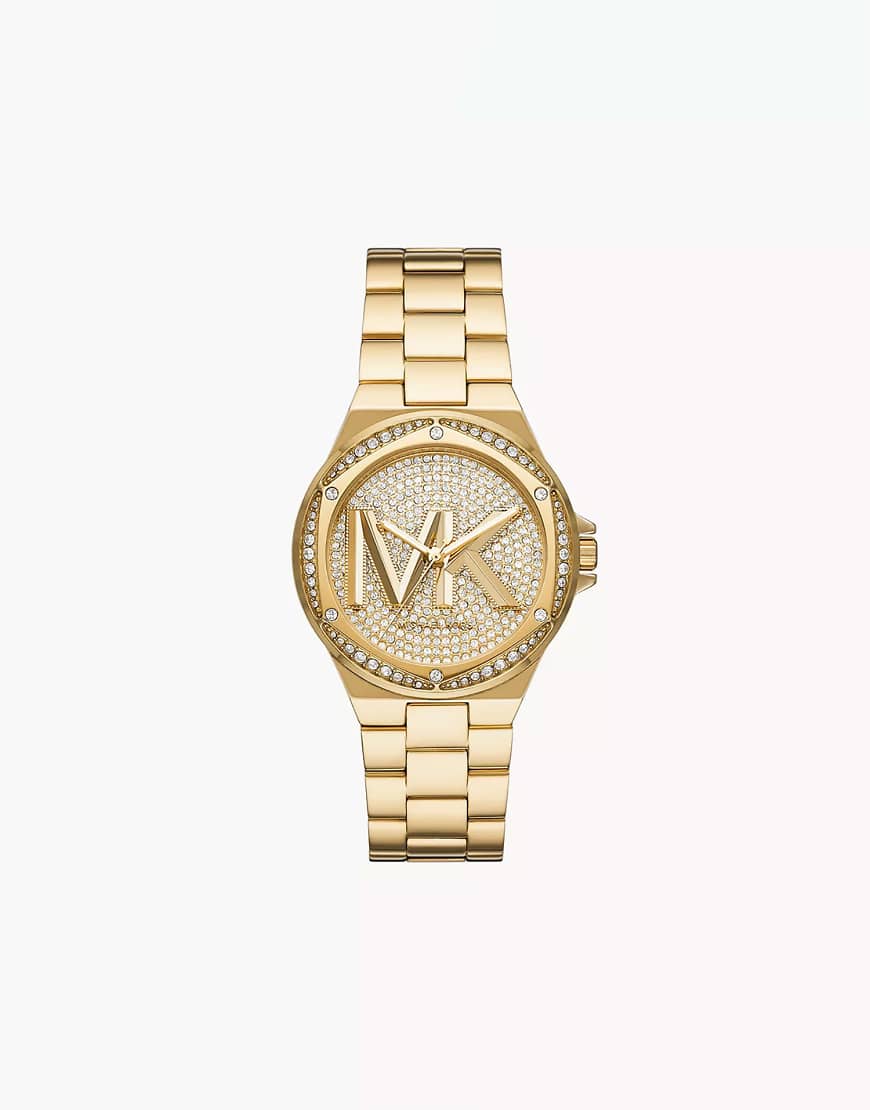 Michael Kors - Lennox - Damenuhr aus goldfarbenem Edelstahl mit drei Zeigern von Michael Kors