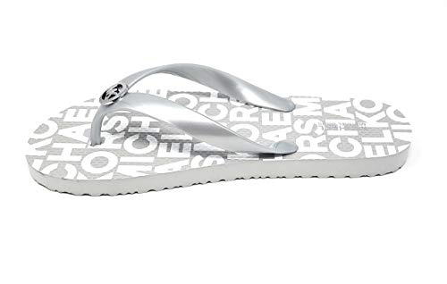 Michael Kors MK Women's Flip Flop, Silver (10) von Michael Kors