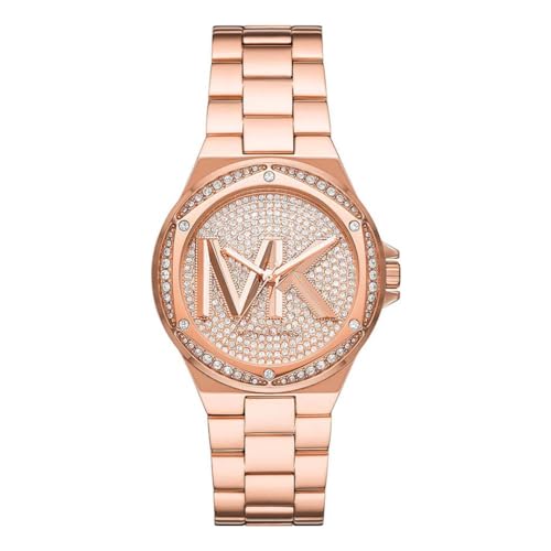 Michael Kors Damen Quartz Armbanduhr, 37.00mm Gehäusegröße mit rosa analog Zifferblatt und Rosegold Metallarmband Armband MK7230 Michael Kors Damen Quartz Armbanduhr, 37.00mm Gehäusegröße mit rosa analog Zifferblatt und Rosegold Metallarmband Armband MK7230 von Michael Kors
