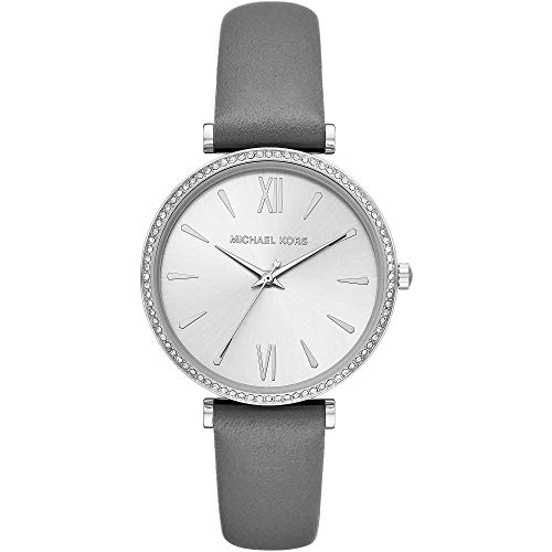 Michael Kors Maisie - Analoge Quarzuhr mit grauem Lederarmband für Damen MK2918 von Michael Kors