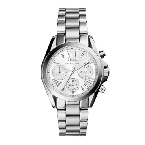 Michael Kors MK6174 Bradshaw MINI Chronograph Uhr Damenuhr Edelstahl 100m Analog Chrono Datum Silber von Michael Kors
