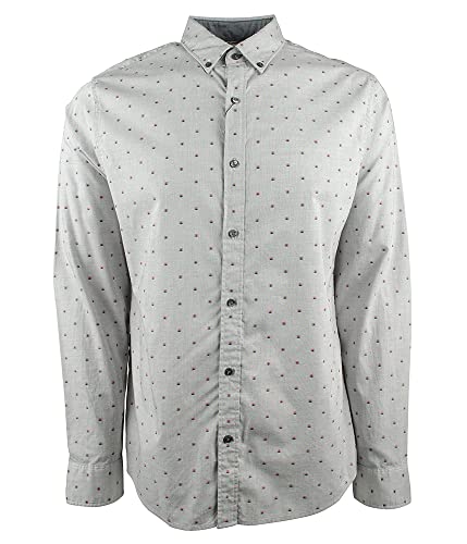 Michael Kors Men's Dobby Slim Fit Long Sleeve Shirt-PR-XL von Michael Kors