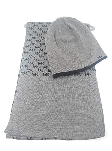 Michael Kors Men's Reversible Logo 2-Piece Scarf and Hat Set,Grey/Black von MICHAEL Michael Kors
