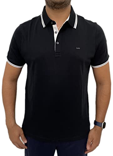 Michael Kors Mens Pima Soft Touch Classic Fit Polo Shirt Short Sleeve Pique (XX-Large, True Black) von Michael Kors