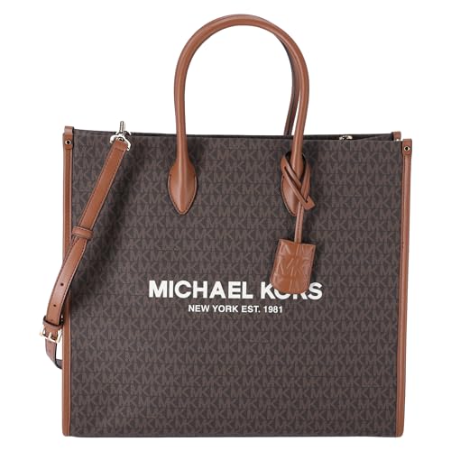 Michael Kors Mirella Signature MK Tragetasche, groß, Braun Mk von Michael Kors