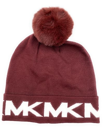 Michael Kors Mütze I Damenmütze I Pommelmütze I Wintermütze I One Size I Strickmütze I Weiche Acrylwolle I Logo I Rot 8008 von Michael Kors