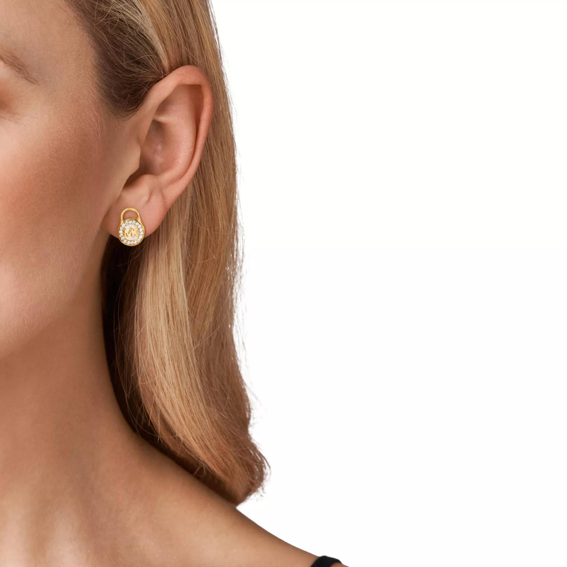 Michael Kors Ohrringe - 14K Sterling Silver Lock Stud Earring - Gr. unisize - in Gold - für Damen von Michael Kors