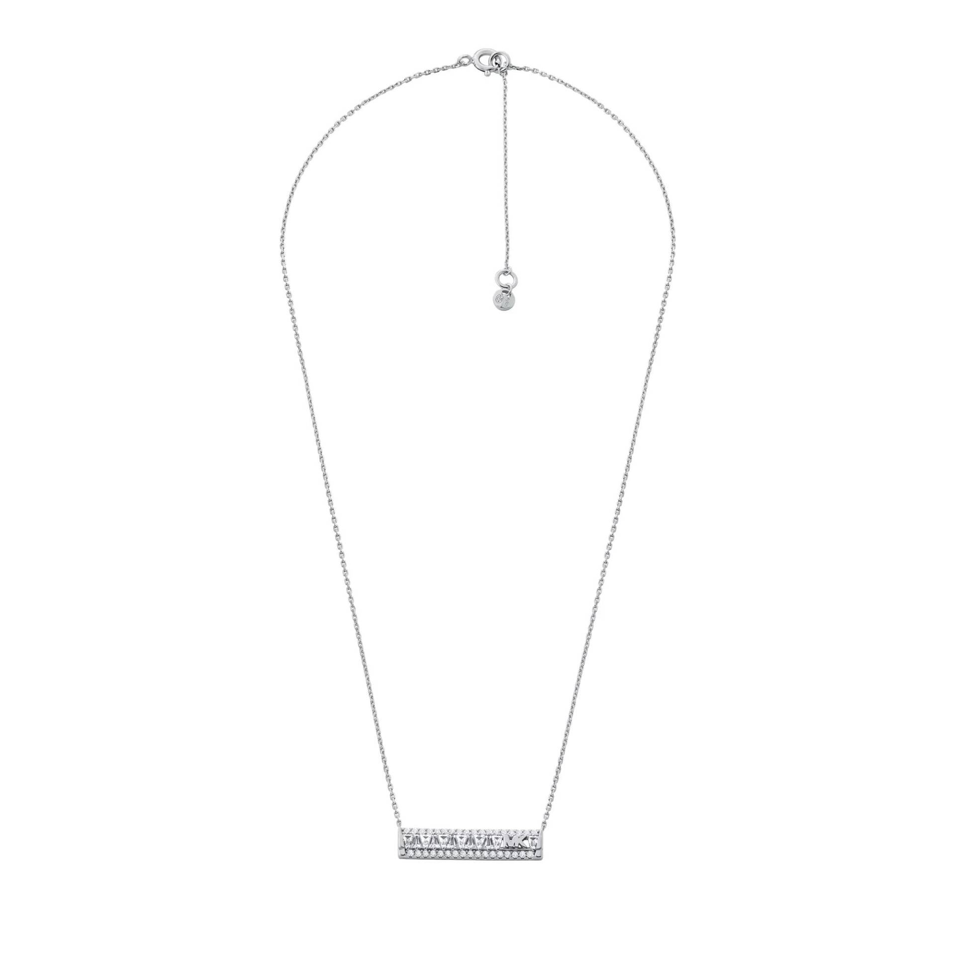 Michael Kors Ohrringe - Tapered Baguette Bar Pendant and Earrings Giftset - Gr. unisize - in Silber - für Damen von Michael Kors