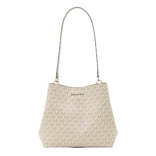 Michael Kors Pratt Medium Signature Logo Schultertasche (Light Cream), Helles Cremeweiß von Michael Kors